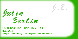 julia berlin business card